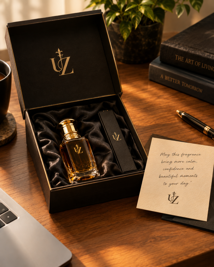 Elegant fragrance gift box for a colleague's farewell